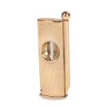 9 carat gold cigar cutter, the engine turned body with sliding mechanism and compartment