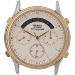 Seiko Quartz Chronograph gentleman's wristwatch, the signed white dial with Arabic numerals, three