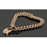 15 carat gold bracelet, with chain links and padlock clasp, 17.8 grams