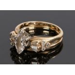 14 carat diamond engagement and wedding ring set.