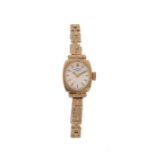 Rotary 9 carat gold ladies wristwatch, with a silvered signed dial with baton hours, manual wound