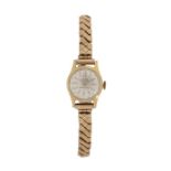 Ancre 18 carat gold ladies wristwatch, the signed silver dial with baton markers and Arabic