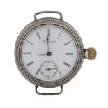 Longines gentleman's trench watch, the signed white dial with Roman numerals and subsidiary