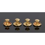 Set of four 18 carat gold studs, circular form, 2.8 grams