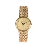 Bueche Girod 9 carat gold ladies wristwatch, the signed gilt dial with baton markers, quartz