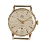 Smiths 9 carat gold gentleman's wristwatch, the signed linen effect dial with Arabic and baton