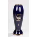 Early 20th Century Limoges porcelain vase by Jean Pouyat, the cobalt blue ground with gilt banded