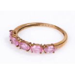 9 carat gold pink sapphire set ring