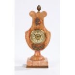 Early 20th Century French marble mantle clock, of lyre form, with pineapple finial, the dial with