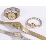 Rotary 9 carat gold ladies wristwatch, the signed silver dial with baton numerals, manual wound, the