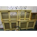 Four cream painted radiator covers, oak radiator cover, the largest 136.5cm wide (5)