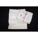 Collection of 19th Century indentures, with various wax seals and stamps (qty)