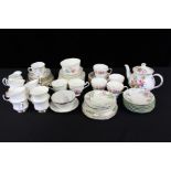 Part tea services, to include four Duchess Summer Glory teacups and six saucers, eight Royal