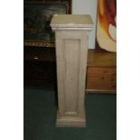 Marble effect pedestal, on a stepped plinth base, 29.5cm square, 102cm high