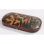 Victorian tortoiseshell case, the rectangular hinged top with rounded corners and domed form