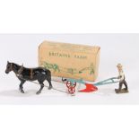 Britains Farm, Single Horse-Plough, with Ploughman, No 4/8