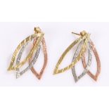 Pair of 9 carat gold earrings, 3 grams