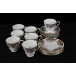 Colclough Imari pattern tea service, consisting of seven teacups, six saucers, seven side plates (