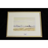 Jim Myers, "A Norfolk Mill", signed watercolour, housed in a gilt glazed frame, the watercolour 23cm