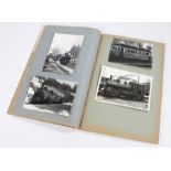 Album containing thirty-six postcards and photographs depicting continental railway scenes