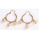 Pair of 9 carat gold pearl earrings, 2.9 grams