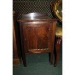 Edwardian mahogany pot cupboard, with panelled cupboard door, raised on square legs, 40.5cm wide