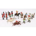 Britains lead figures, to include cowboys on horse back, matching soldiers and soldiers, (qty)