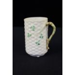Belleek porcelain mug, 10cm high