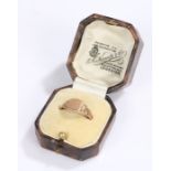 9 carat gold signet ring, 1.5 grams, housed within a ring box