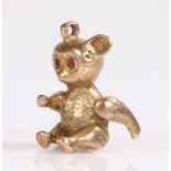 9 carat gold teddy bear charm, 5.8 grams