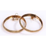 Pair 9 carat gold loop earrings, 4.7 grams