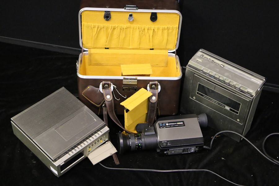 Cameras and accessories, to include Hitachi portable video cassette recorder, Sankyo video camera, - Image 2 of 2