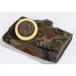 Japanese Meiji period Tobako-Ire (tobacco pouch) the Kagamibuta netsuke with a dragon on metal and