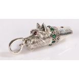 Silver whistle in the form of a Dog head