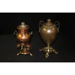 Two copper and brass samovars (2)