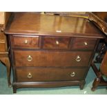 Stag chest of three short and two long drawers, on bracket feet, 81cm wide