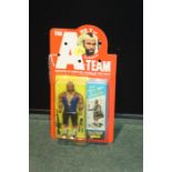 Galoob A Team figure, Mr.T as B.A. Baracus, card and bubble, 1983