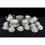 Japanese porcelain service, with a teapot, cups and saucers, plates, bowl jug, sugar bowl, etc, (