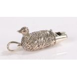 Silver whistle in the form of a Duck