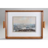 An 18th Century print of Eton College framed within a tray, J Farington, 56cm wide