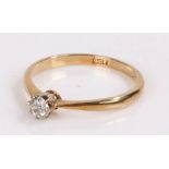 9 Carat Gold Ring, set with a stone to the head, ring size P