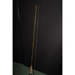 Shakespeare 1650-285 fly fishing rod, length 9.5ft, line no. 8-9, two piece solid glass fibre,