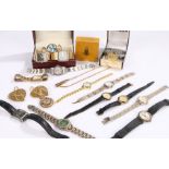 Collection of wristwatches, together with a 9 carat gold stud, 0.6 grams, and boxes, (qty)