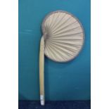 Japanese fan, with bamboo handle and shaped blade, 63cm long