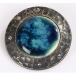 Plantagenet brooch, with enamel and pewter edge, signed to the back