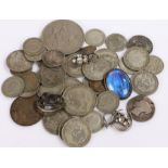 Coins & Jewellery, to include pre 1947 coins and others, a butterfly brooch, pair earrings, etc, (