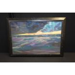 Ena Morris, 'Sunrise' acrylic, housed in an ebonised glazed frame, the acrylic 54cm x 36.5cm