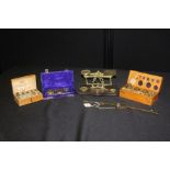 Scientific scales and weights, to include postal and balance scales, cased sets of weights (qty)