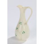 Belleek porcelain jug, of elegant form, 17.5cm high