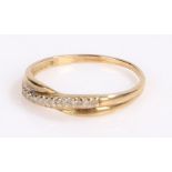 9 carat gold diamond set ring, ring size L